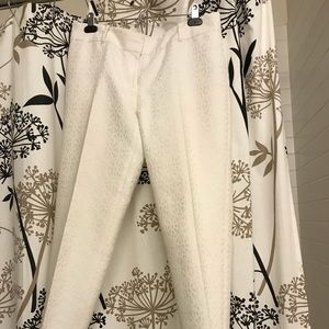 White ankle length pants